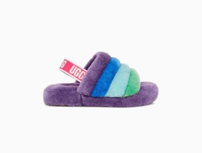 UGG Rainbow Fluff Yeah Gyerek Papucs - Lila Színes, 5076KI